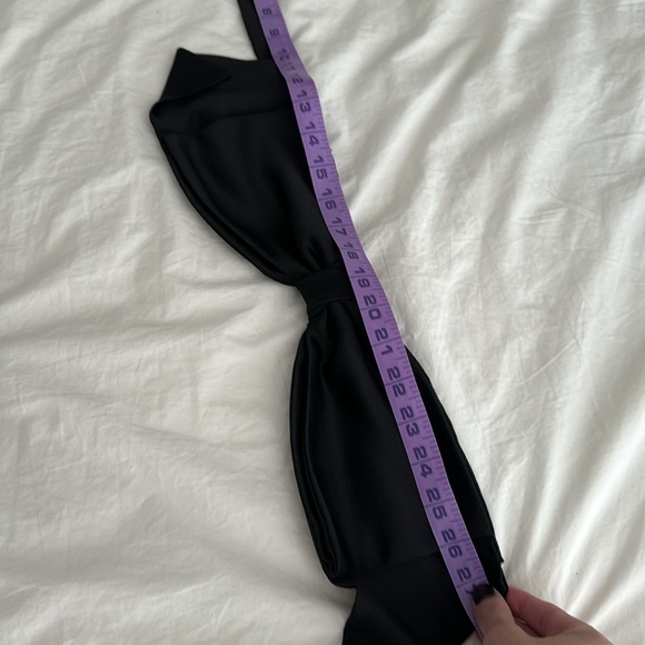Saint Laurent- Black Silk Oversized Tuxedo Style Bow Belt main image 7